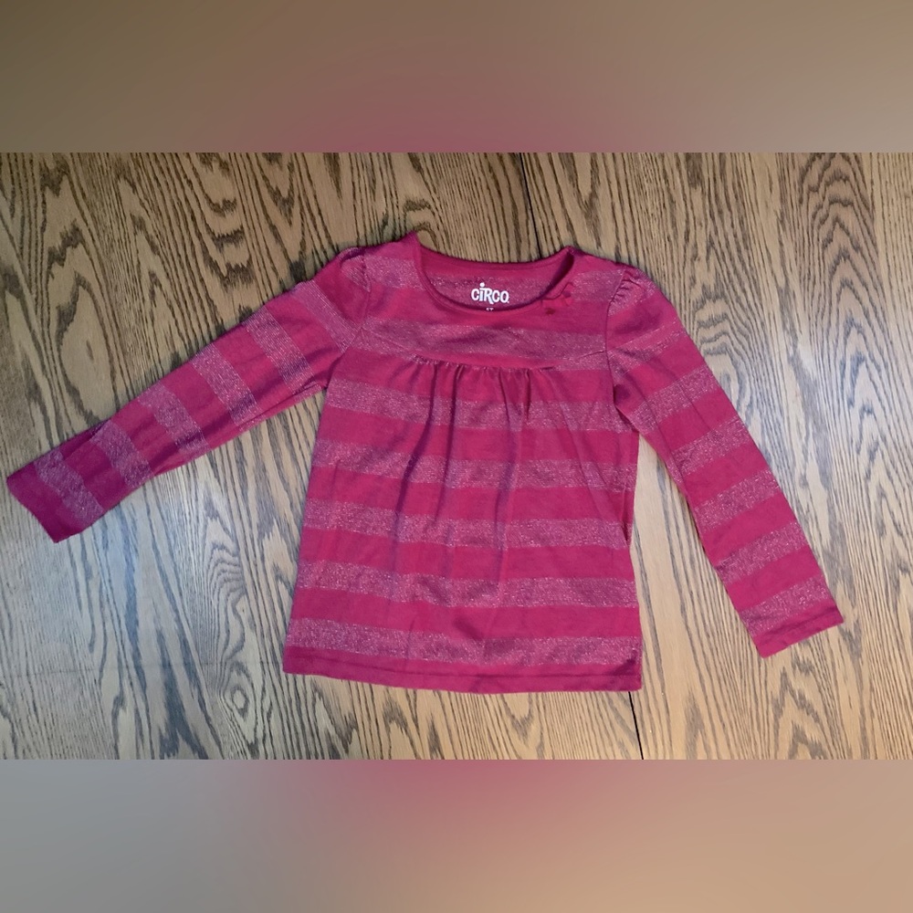 🎀PRETTYinPINK🎀CIRCO long-sleeve blouse sz5T cotton/polyester 🌸VERY GUC🌸